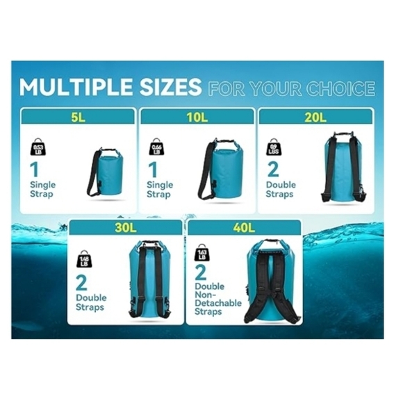 MARCHWAY Pink Waterproof Dry Bag Backpack - 10L - Picture 12 of 16